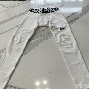 Nike Pro Boys XL DRI-FIT Compression Tights. White